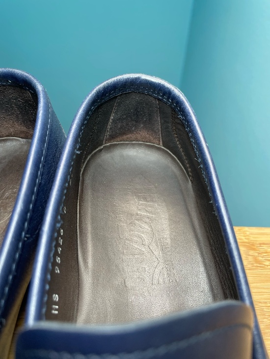 Salvatore Ferragamo Gancini Bit Loafers Mens 8.5 D Navy Blue Leather Italy EUC! main image 5